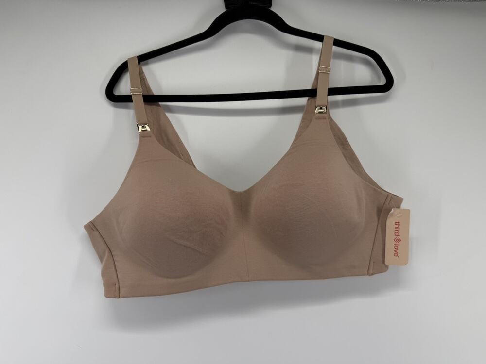 Thirdlove Organic Cloud Cotton Wireless Nursing Bra 2XL Taupe NWT